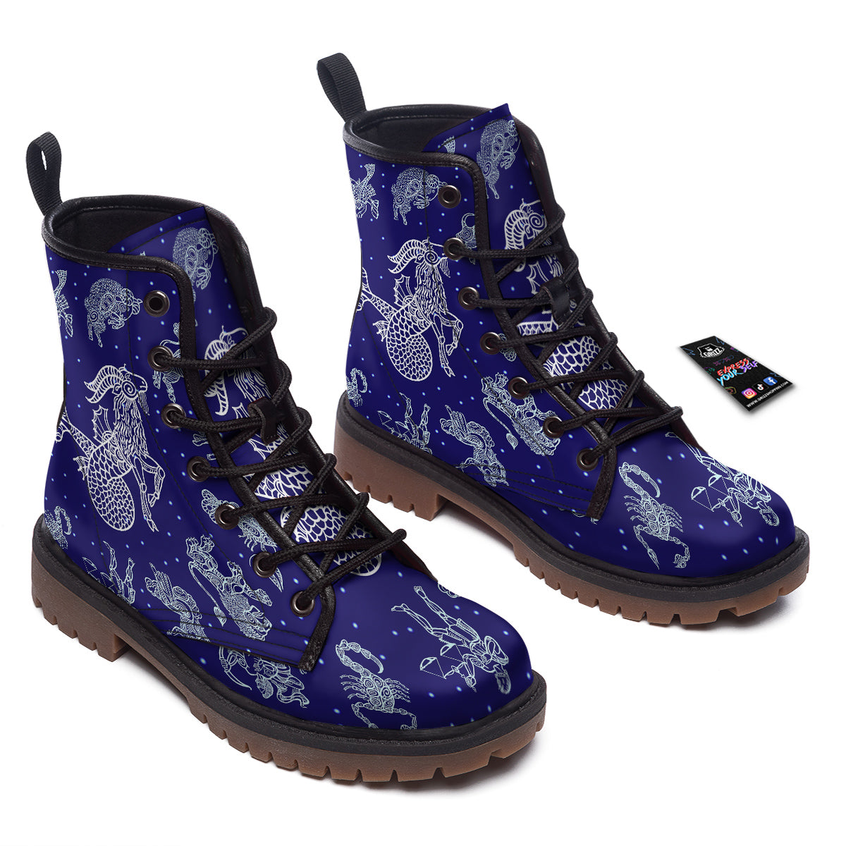 Signs Astrological And Capricorn Print Work Boots-grizzshop