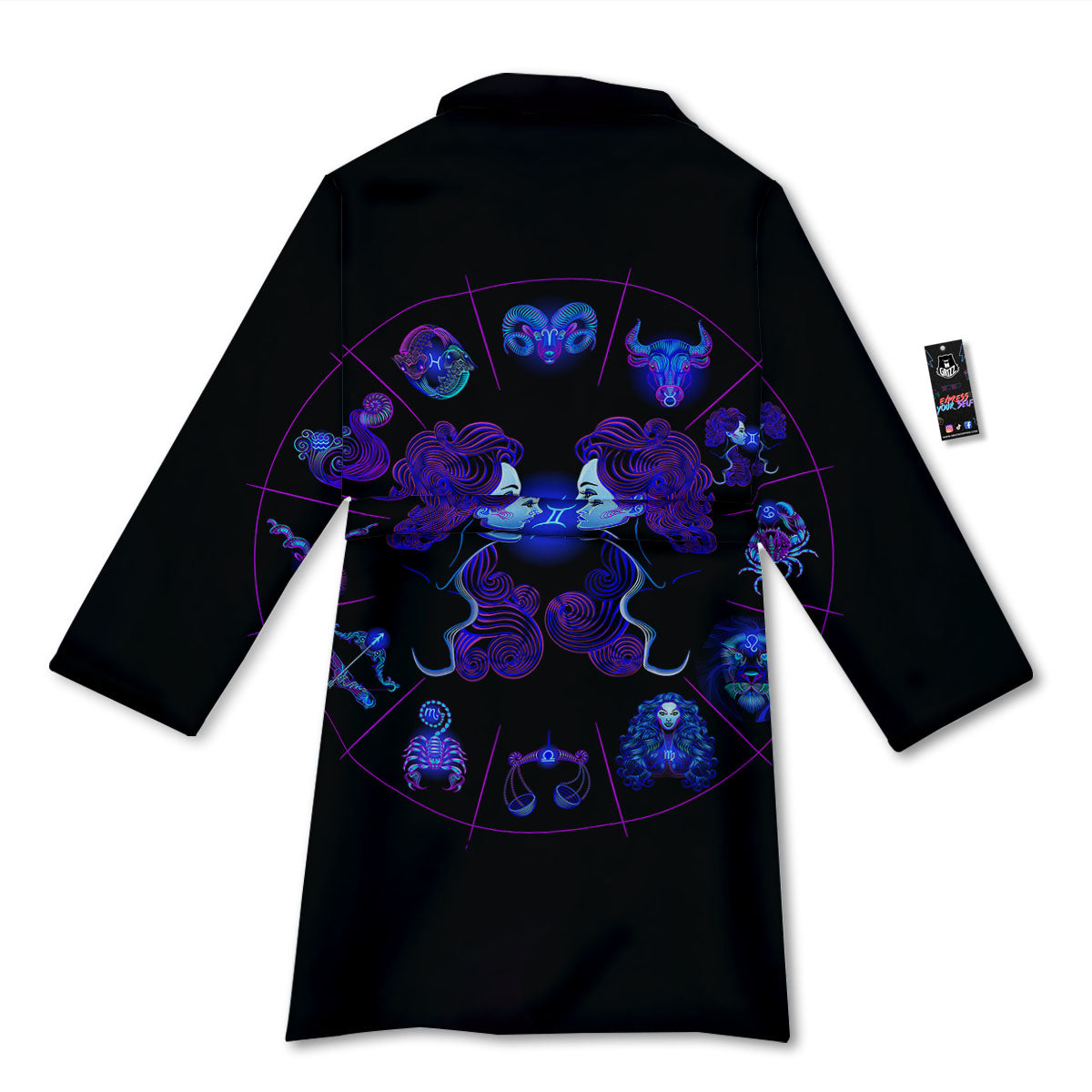 Signs Astrological And Gemini Print Bathrobe-grizzshop