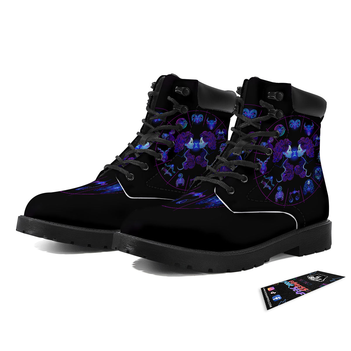 Signs Astrological And Gemini Print Boots-grizzshop