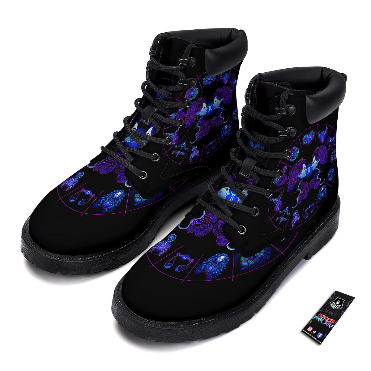 Signs Astrological And Gemini Print Boots-grizzshop