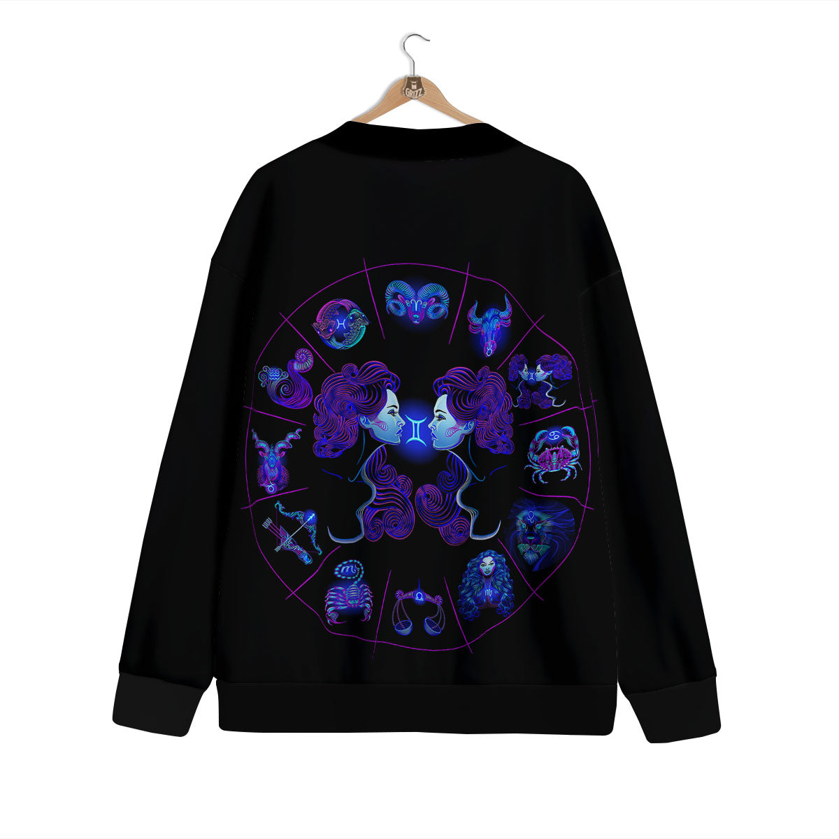Signs Astrological And Gemini Print Cardigan-grizzshop