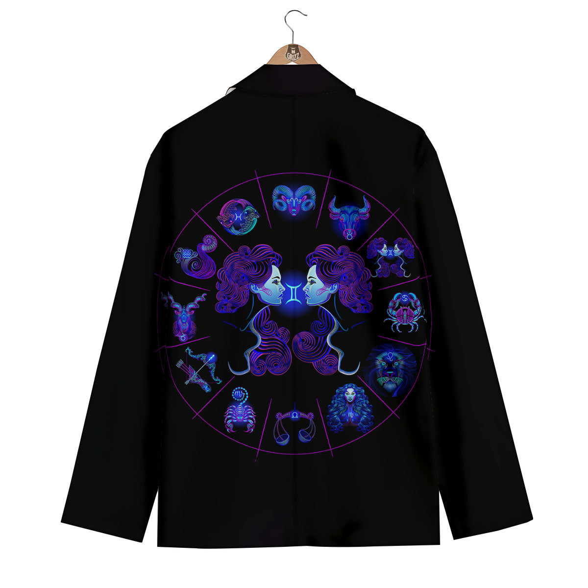 Signs Astrological And Gemini Print Men's Blazer-grizzshop