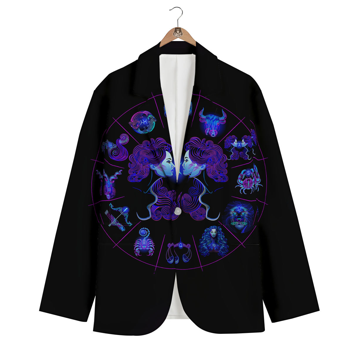 Signs Astrological And Gemini Print Men's Blazer-grizzshop