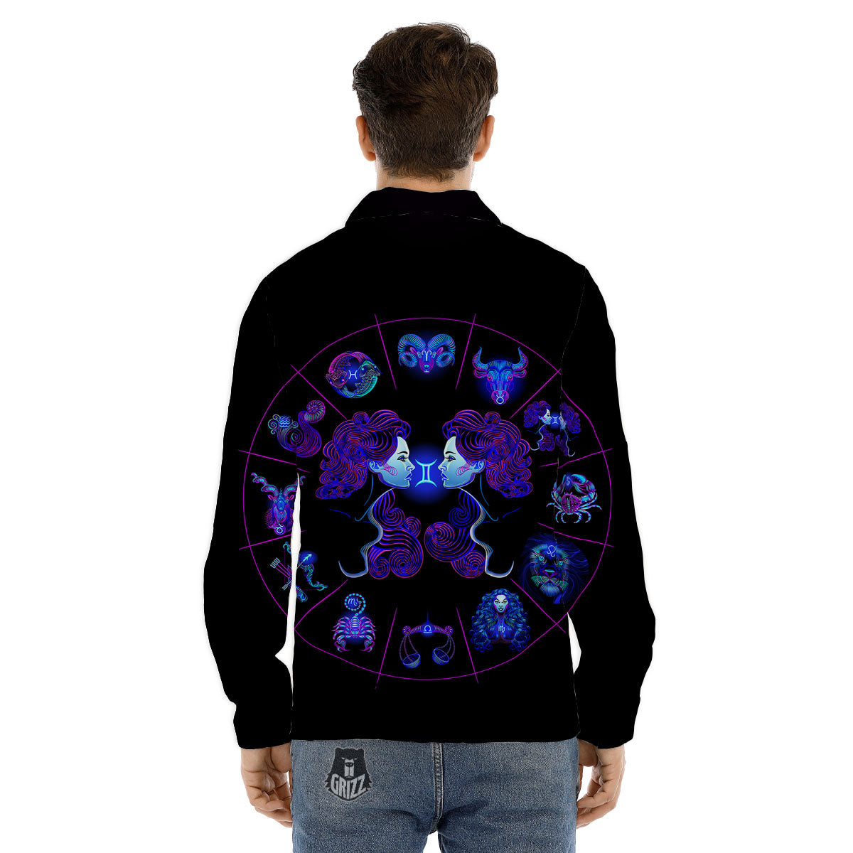 Signs Astrological And Gemini Print Men's Dress Shirts-grizzshop