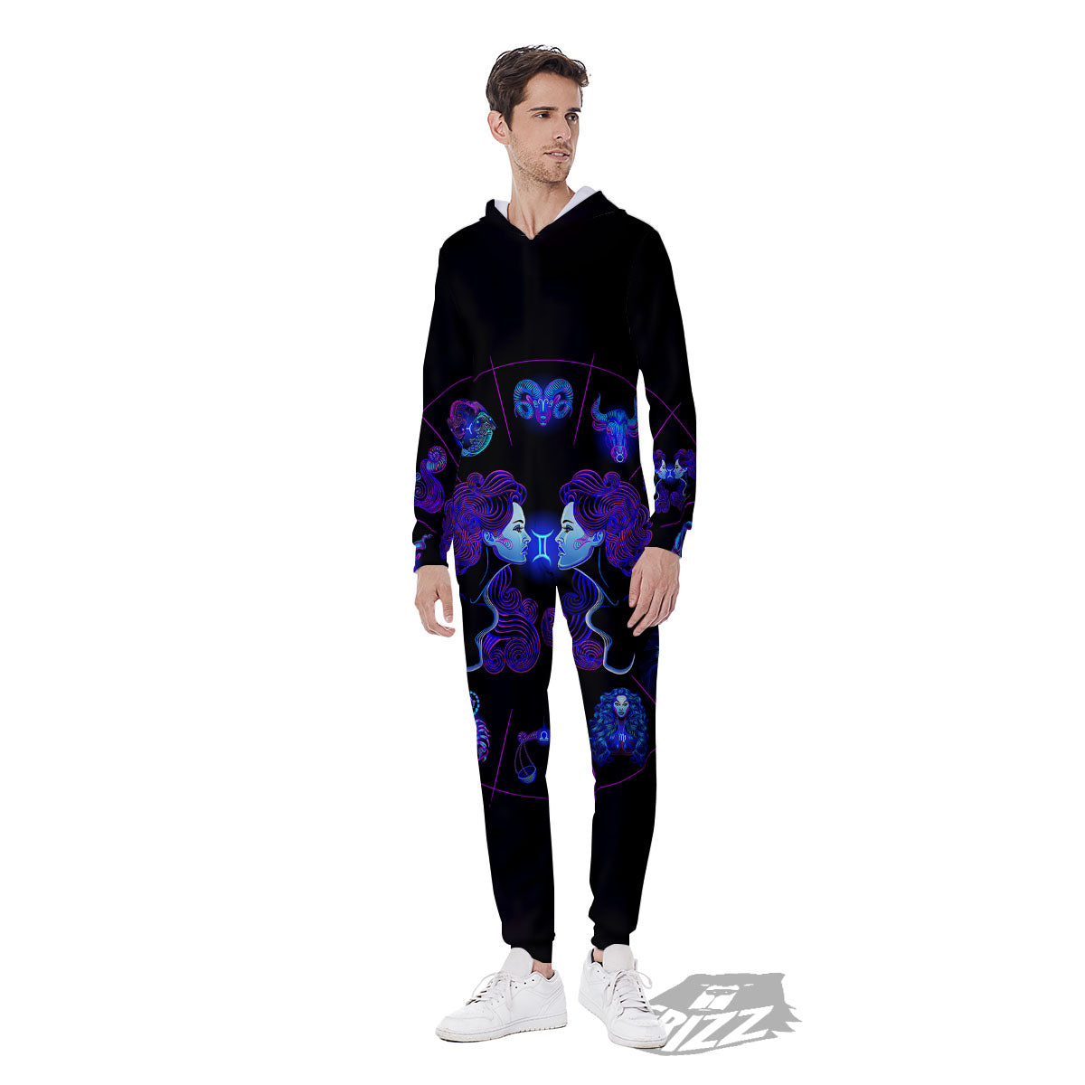 Signs Astrological And Gemini Print Men's Jumpsuit-grizzshop