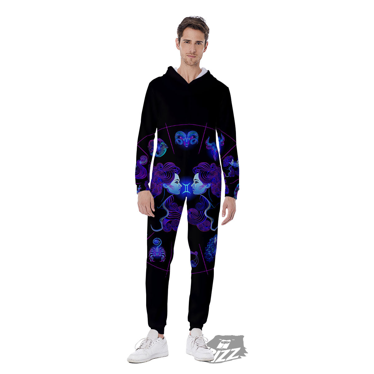 Signs Astrological And Gemini Print Men's Jumpsuit-grizzshop
