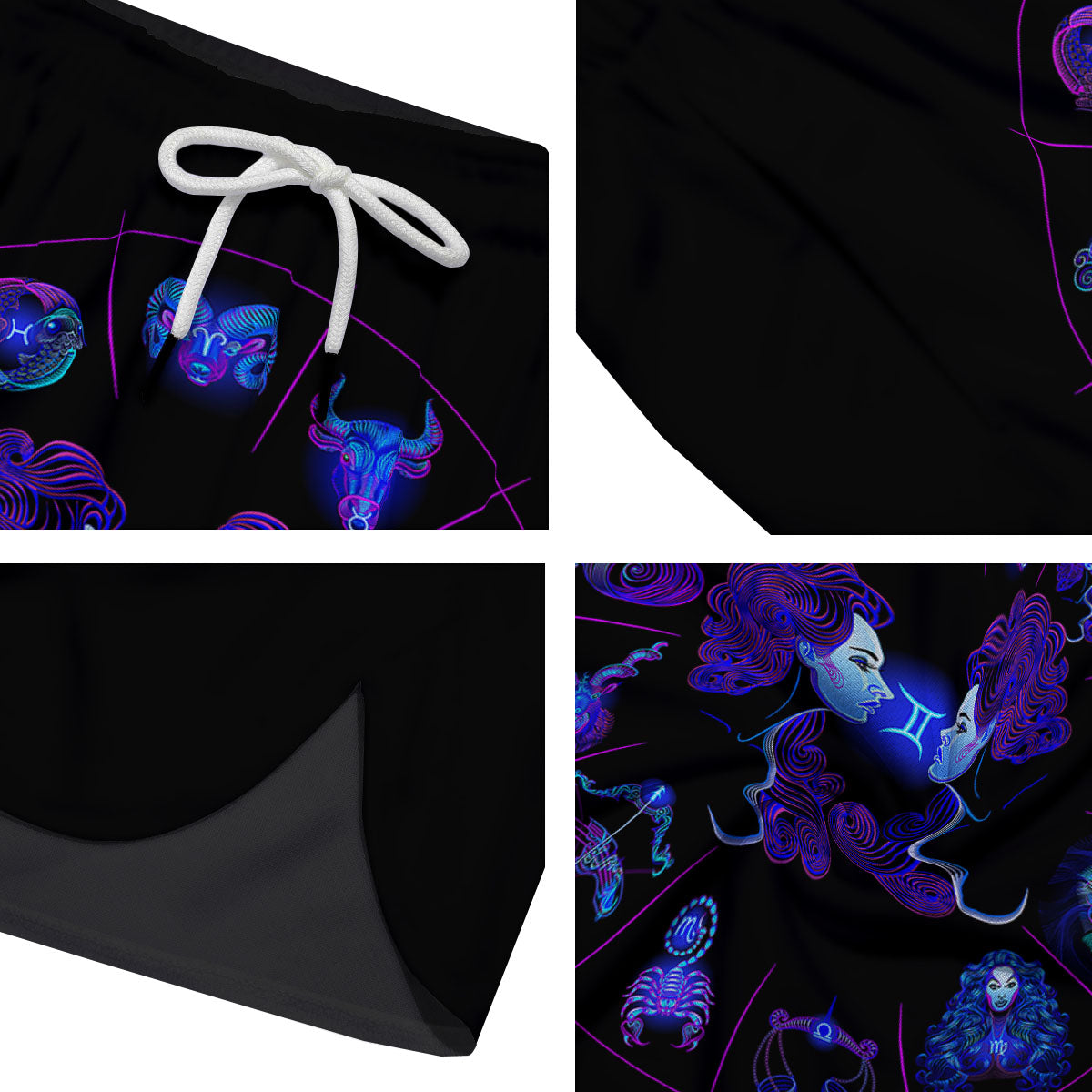 Signs Astrological And Gemini Print Men's Running Shorts-grizzshop
