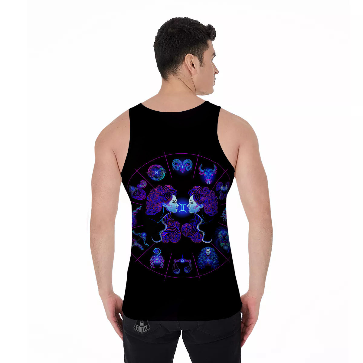 Signs Astrological And Gemini Print Men's Tank Top-grizzshop