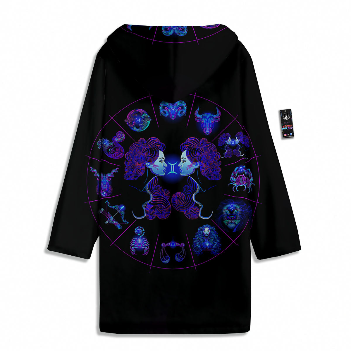 Signs Astrological And Gemini Print Men's Windbreaker Jacket-grizzshop