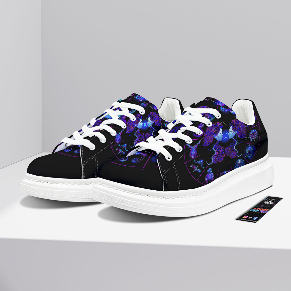 Signs Astrological And Gemini Print Platform Shoes-grizzshop