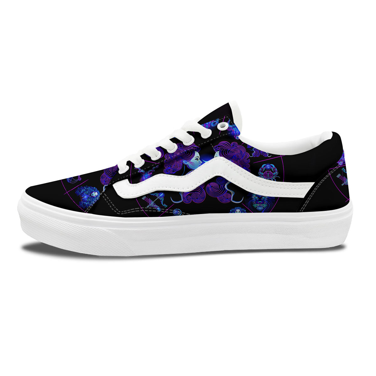 Signs Astrological And Gemini Print Skate Shoes-grizzshop
