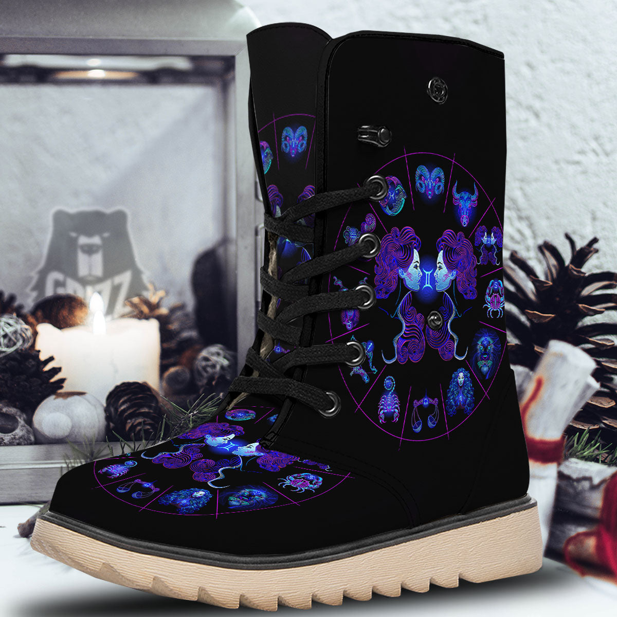 Signs Astrological And Gemini Print Snow Boots-grizzshop