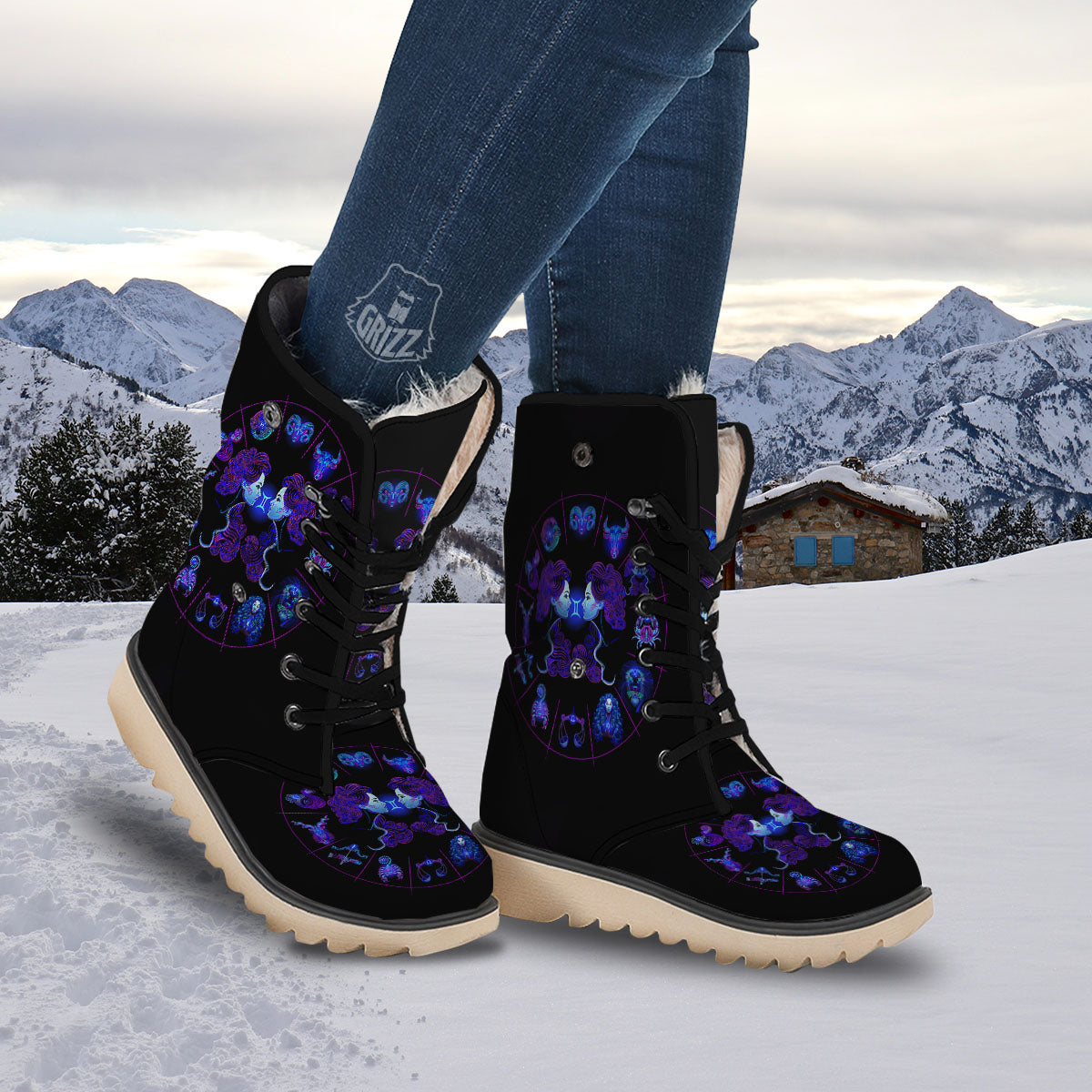 Signs Astrological And Gemini Print Snow Boots-grizzshop