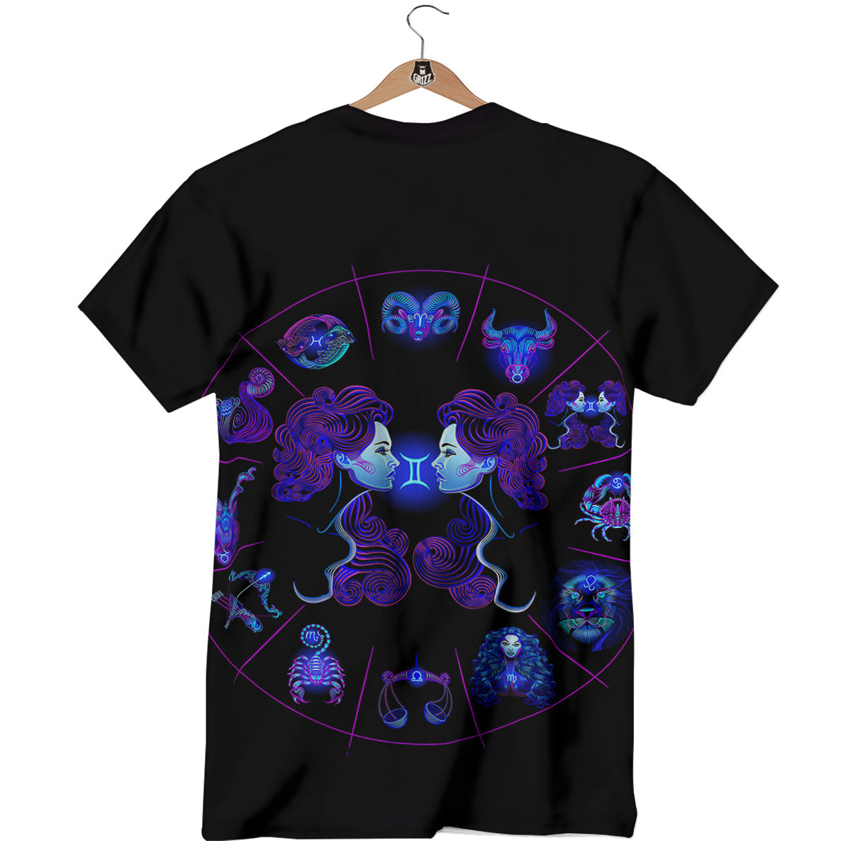 Signs Astrological And Gemini Print T-Shirt-grizzshop