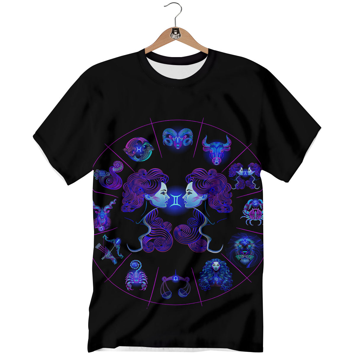 Signs Astrological And Gemini Print T-Shirt-grizzshop