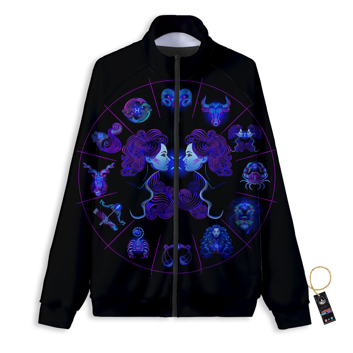 Signs Astrological And Gemini Print Track Jacket-grizzshop