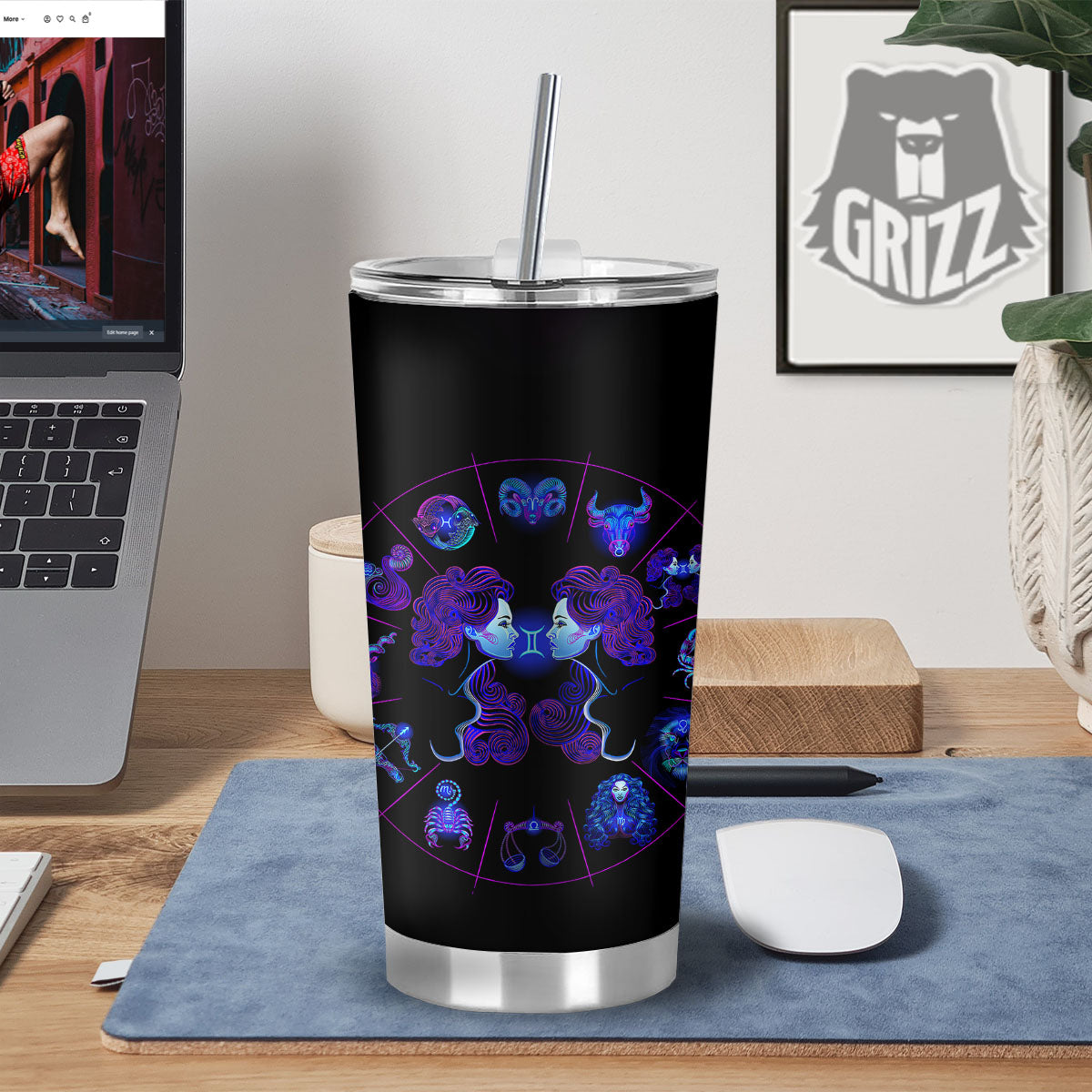 Signs Astrological And Gemini Print Tumbler-grizzshop