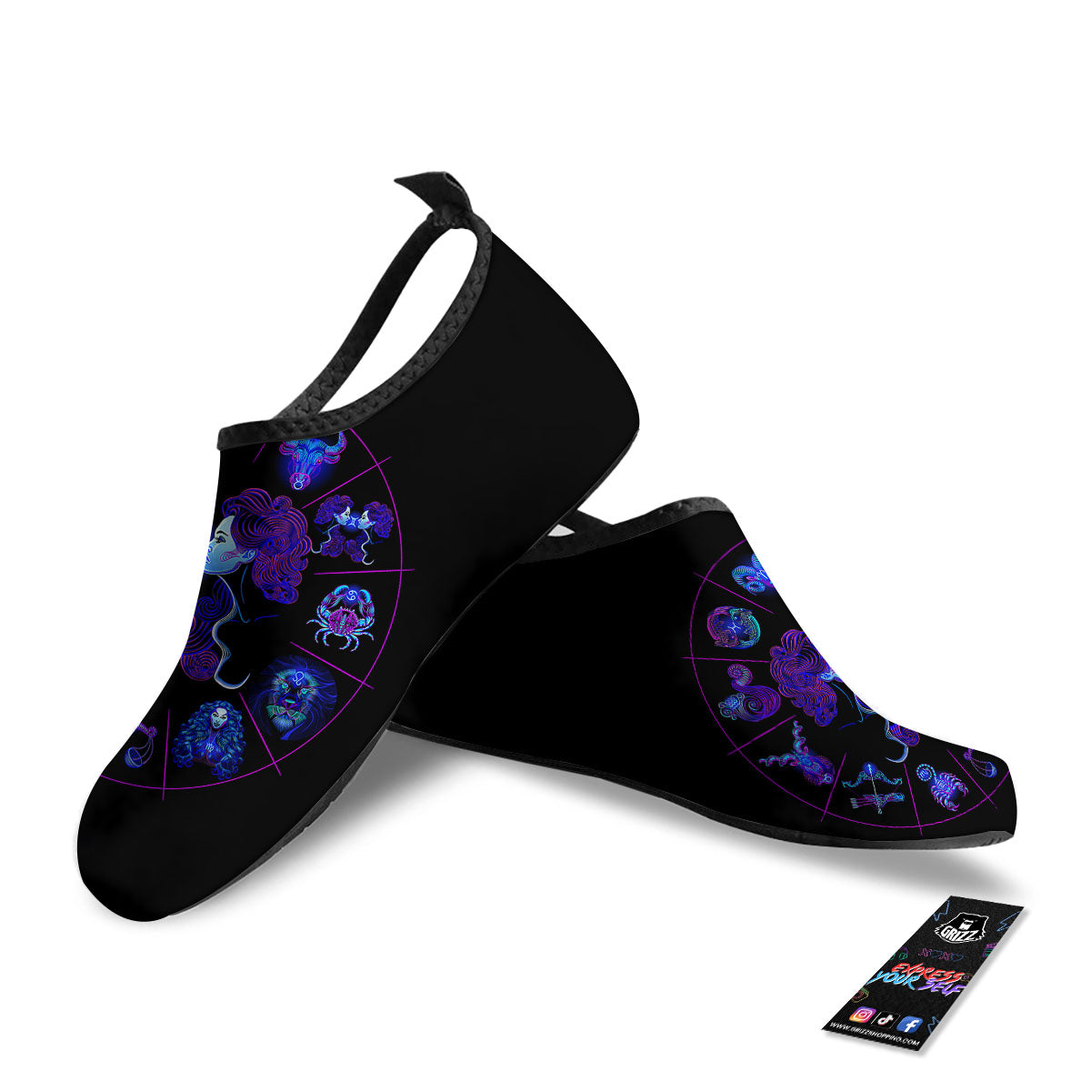 Signs Astrological And Gemini Print Water Shoes-grizzshop
