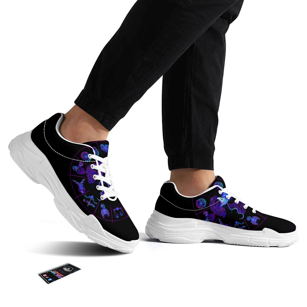 Signs Astrological And Gemini Print White Chunky Shoes-grizzshop