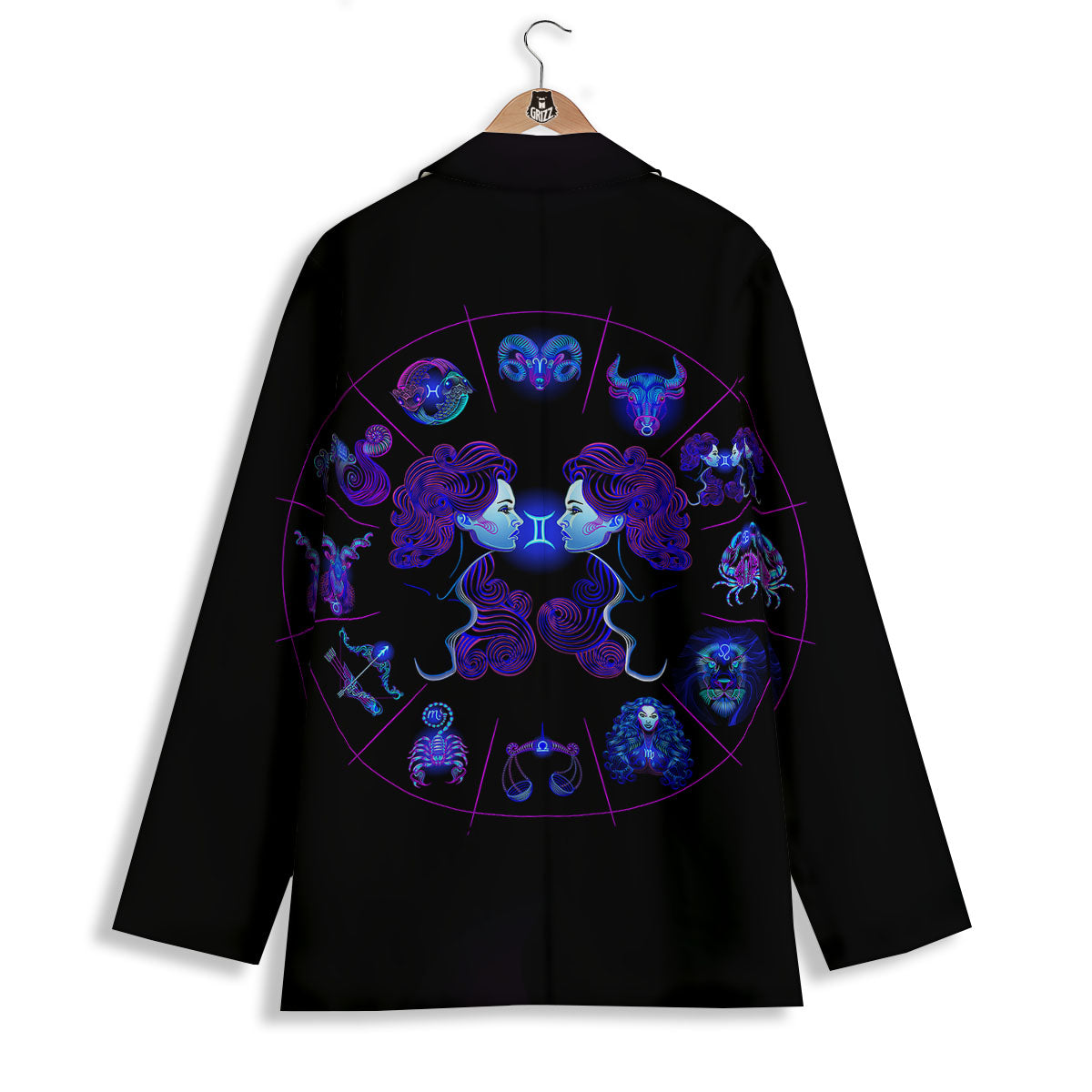 Signs Astrological And Gemini Print Women's Blazer-grizzshop