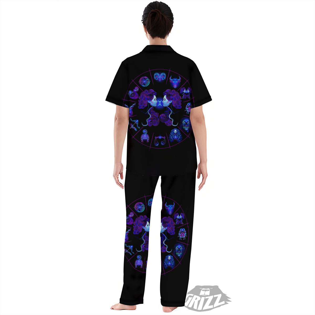 Signs Astrological And Gemini Print Women's Pajamas Set-grizzshop