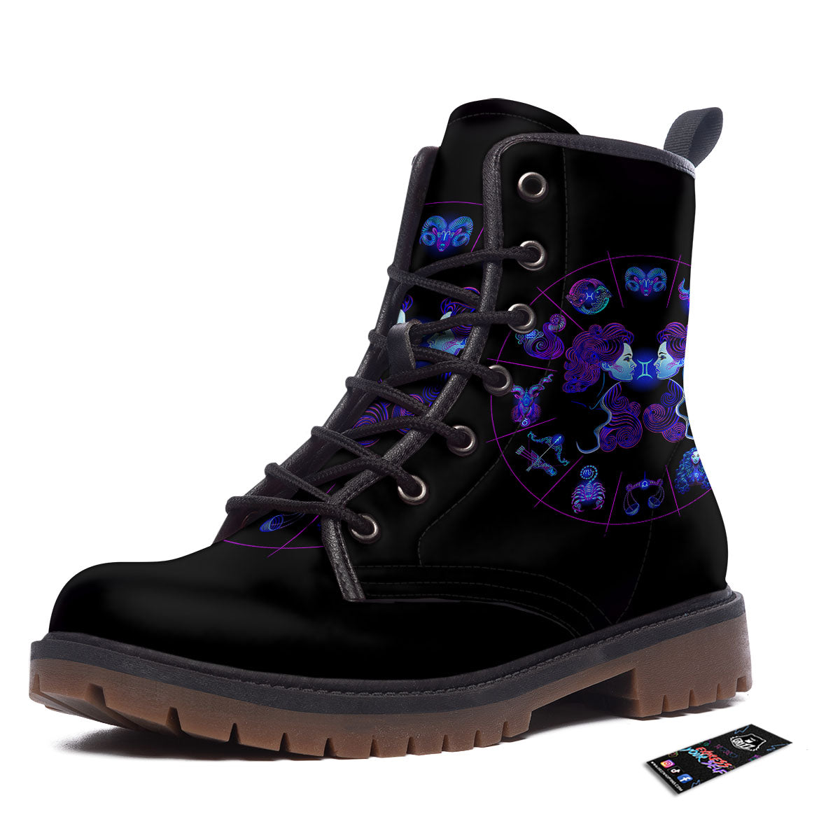 Signs Astrological And Gemini Print Work Boots-grizzshop