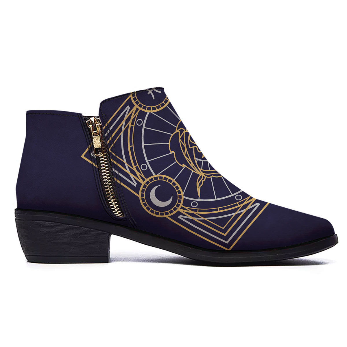 Signs Astrological And Pisces Print Ankle Boots-grizzshop