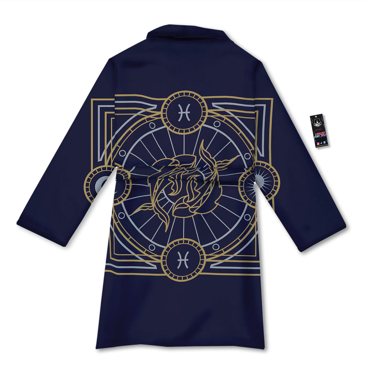 Signs Astrological And Pisces Print Bathrobe-grizzshop