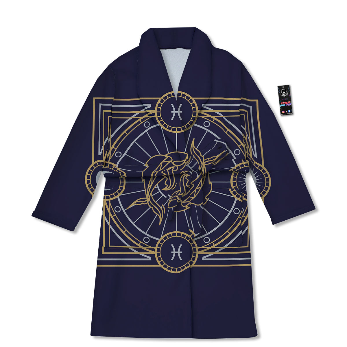 Signs Astrological And Pisces Print Bathrobe-grizzshop
