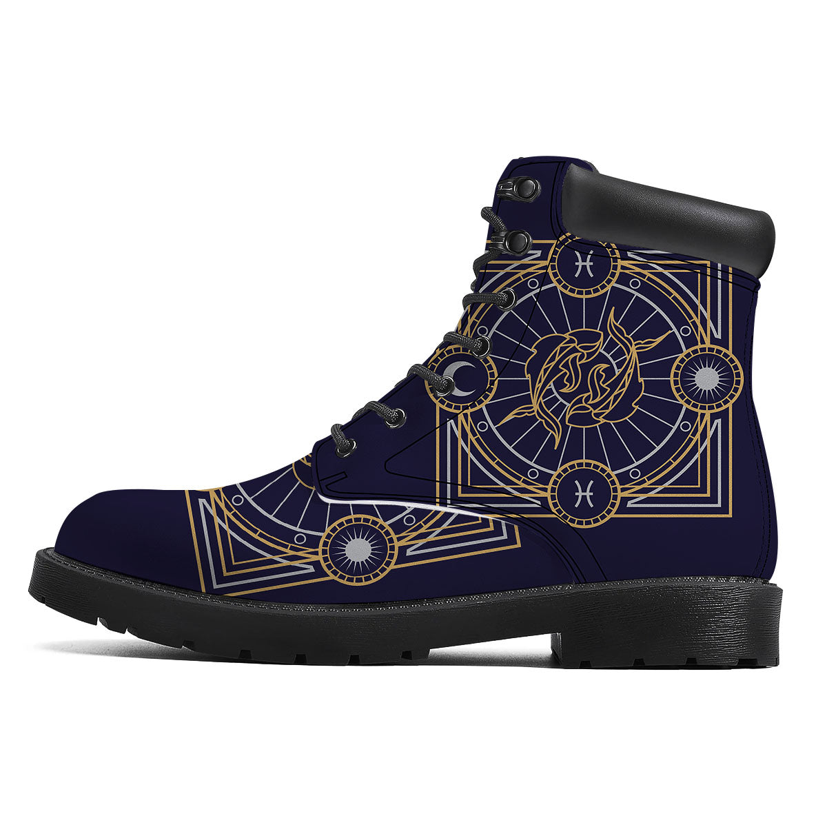 Signs Astrological And Pisces Print Boots-grizzshop