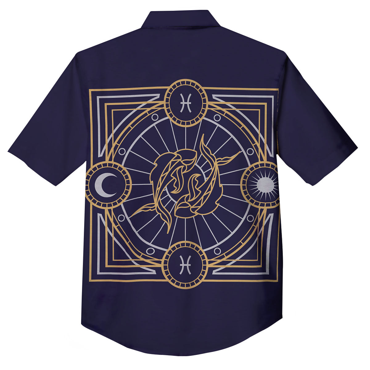 Signs Astrological And Pisces Print Button Up Shirt-grizzshop