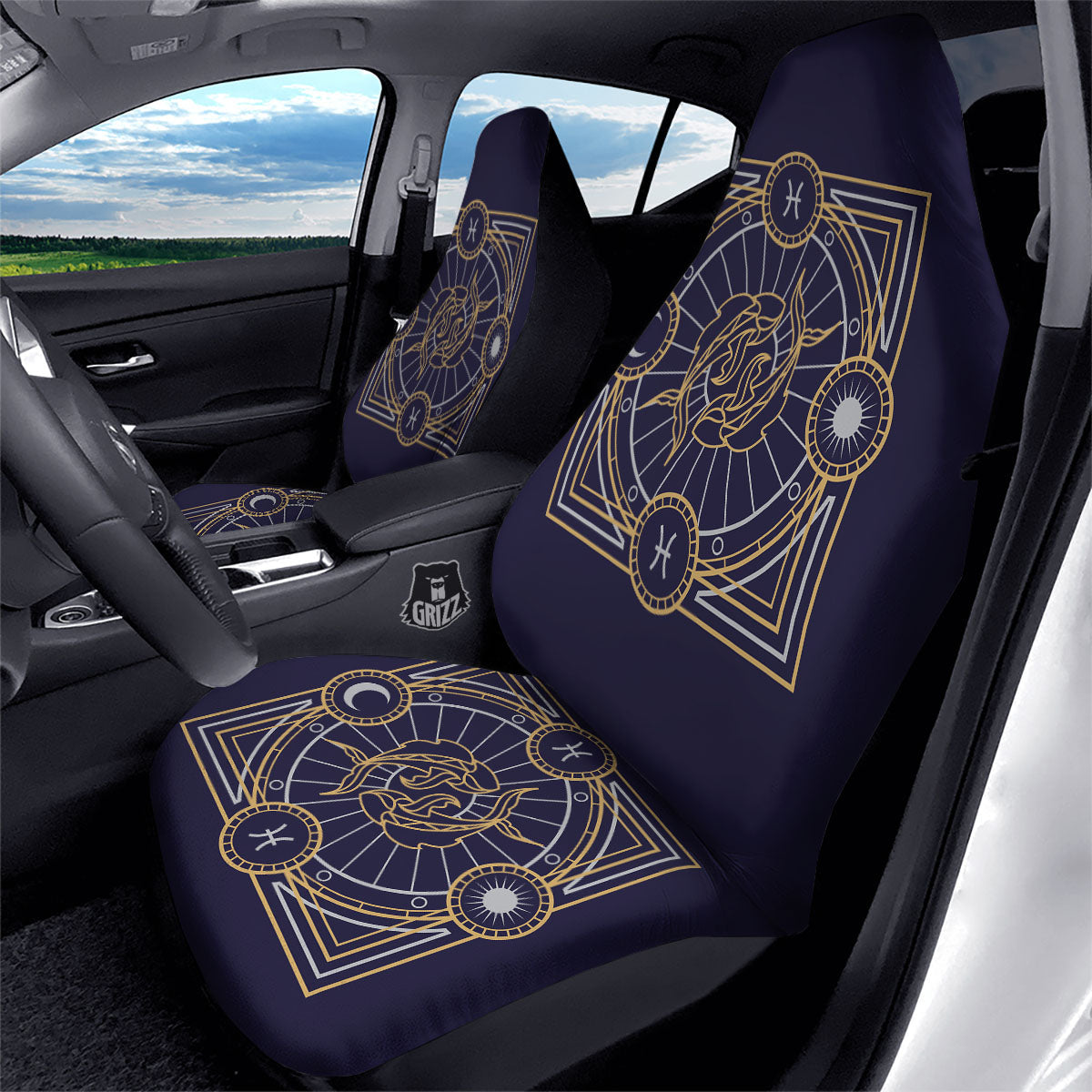 Signs Astrological And Pisces Print Car Seat Covers-grizzshop