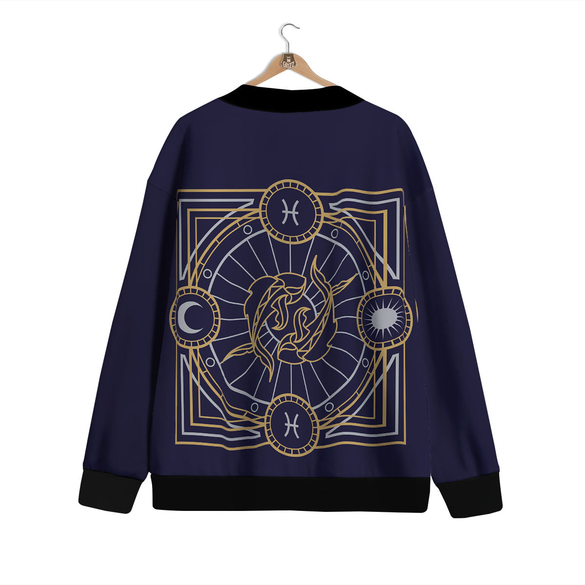 Signs Astrological And Pisces Print Cardigan-grizzshop
