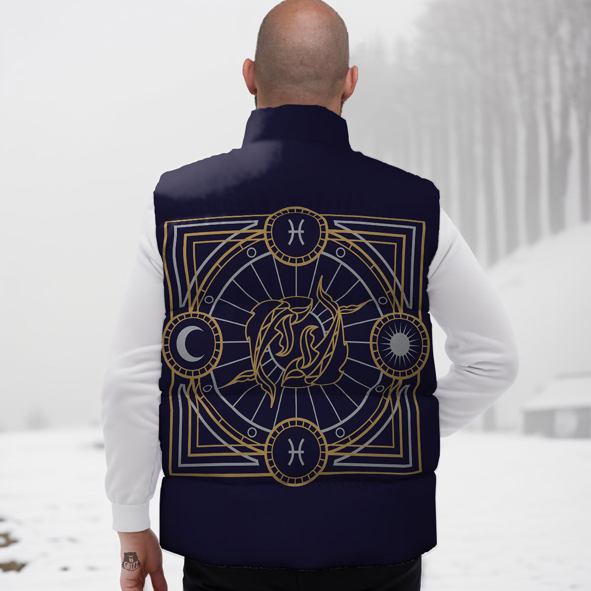 Signs Astrological And Pisces Print Down Vest