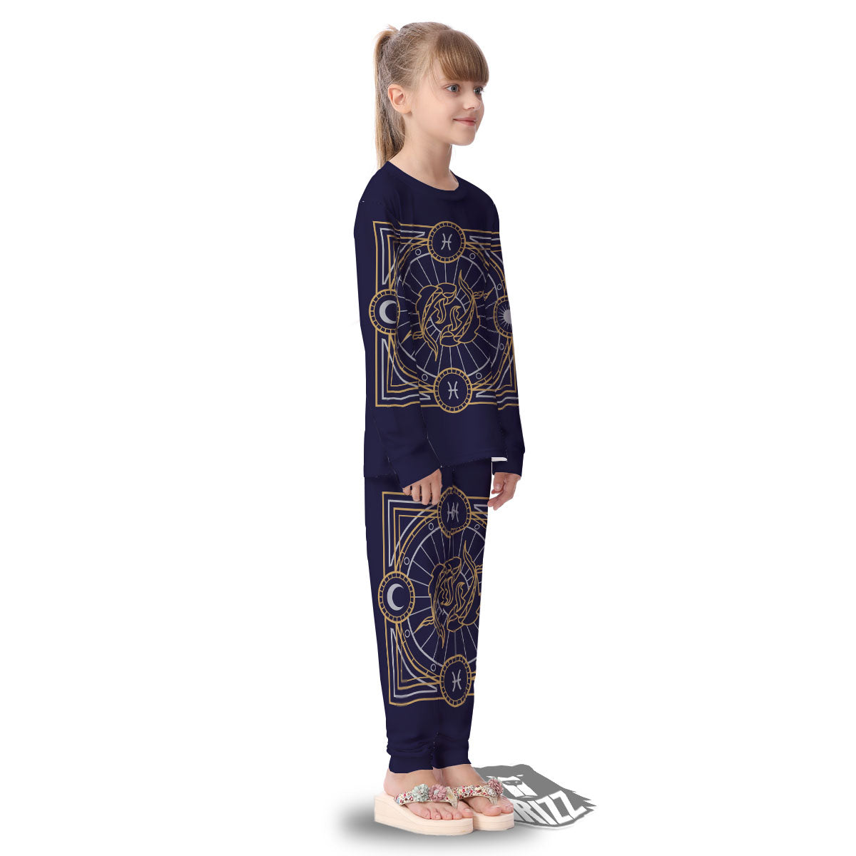 Signs Astrological And Pisces Print Kid's Pajamas-grizzshop