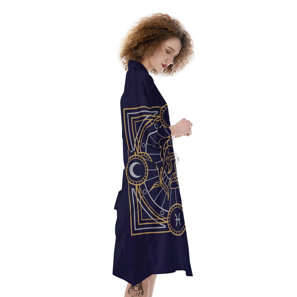 Signs Astrological And Pisces Print Kimono-grizzshop