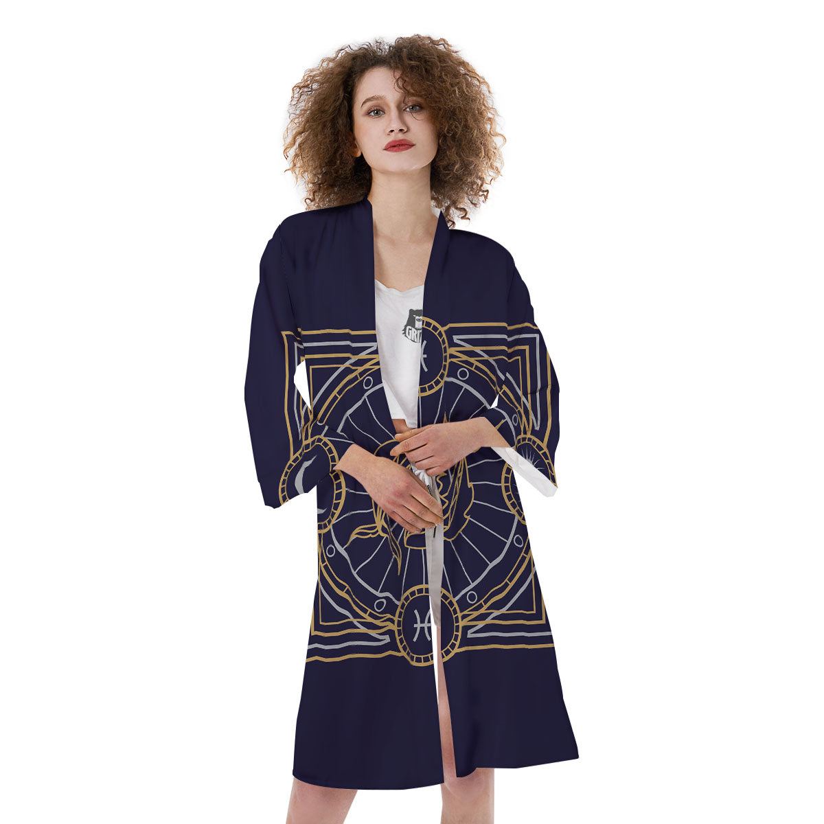Signs Astrological And Pisces Print Kimono-grizzshop