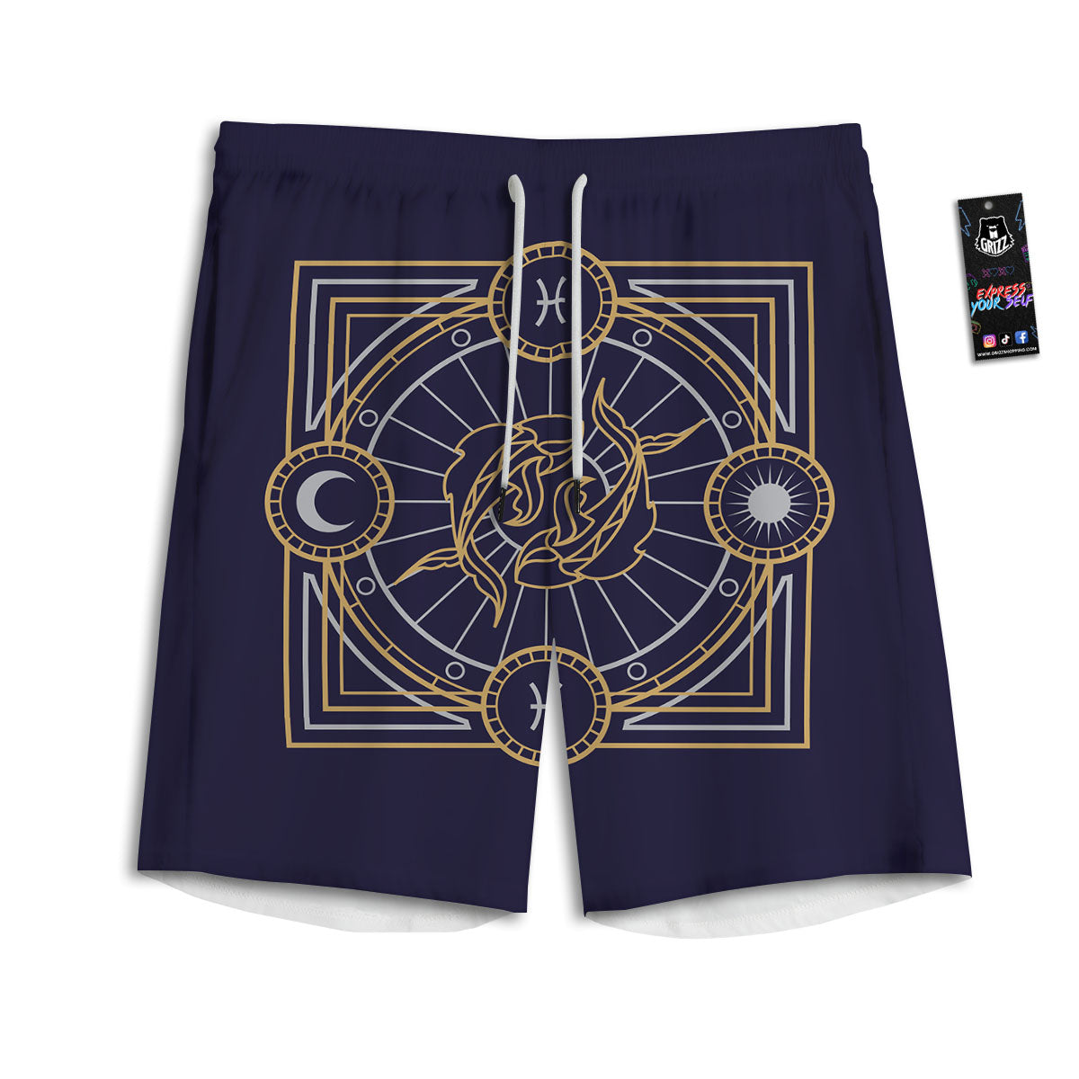 Signs Astrological And Pisces Print Men's Athletic Shorts