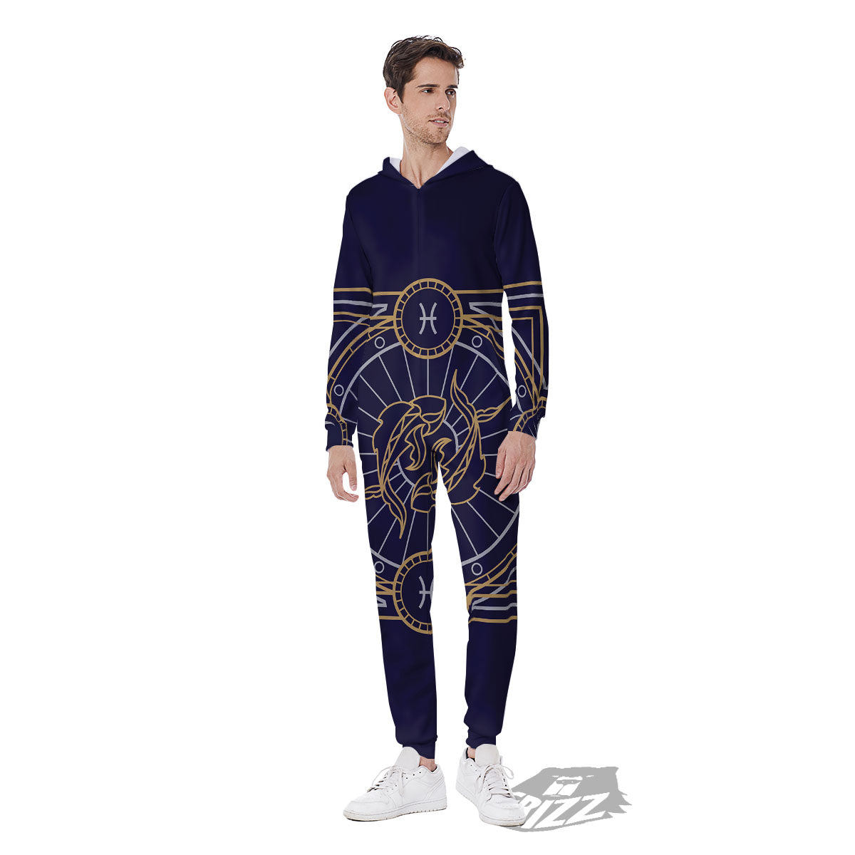 Signs Astrological And Pisces Print Men's Jumpsuit-grizzshop