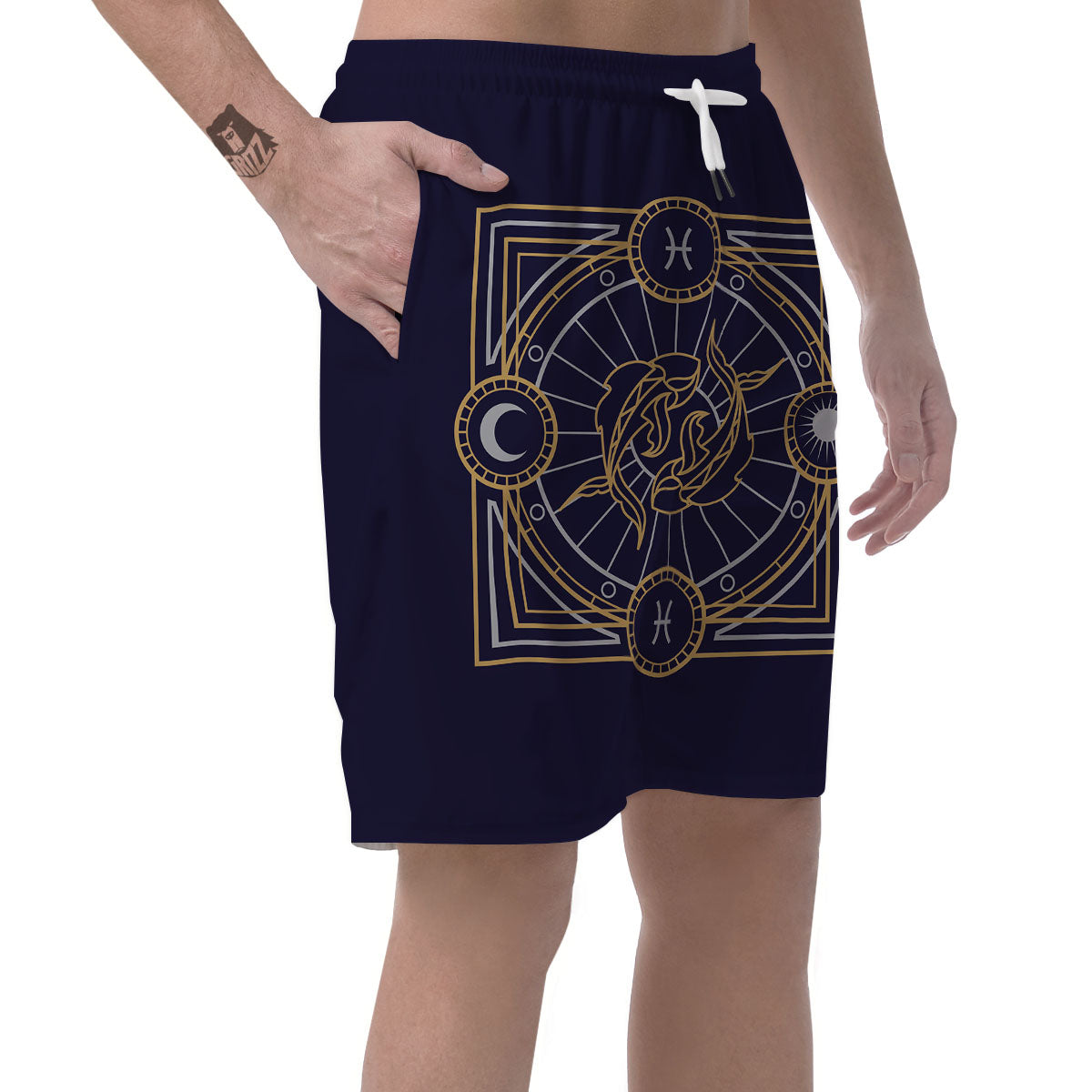 Signs Astrological And Pisces Print Men's Shorts-grizzshop