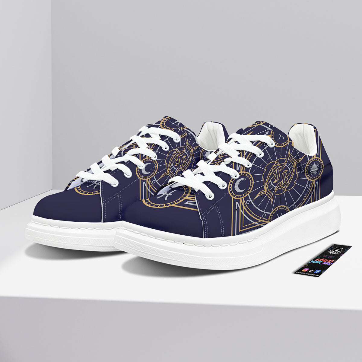 Signs Astrological And Pisces Print Platform Shoes-grizzshop