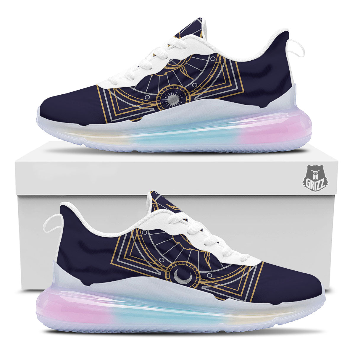Signs Astrological And Pisces Print Running Sneakers-grizzshop