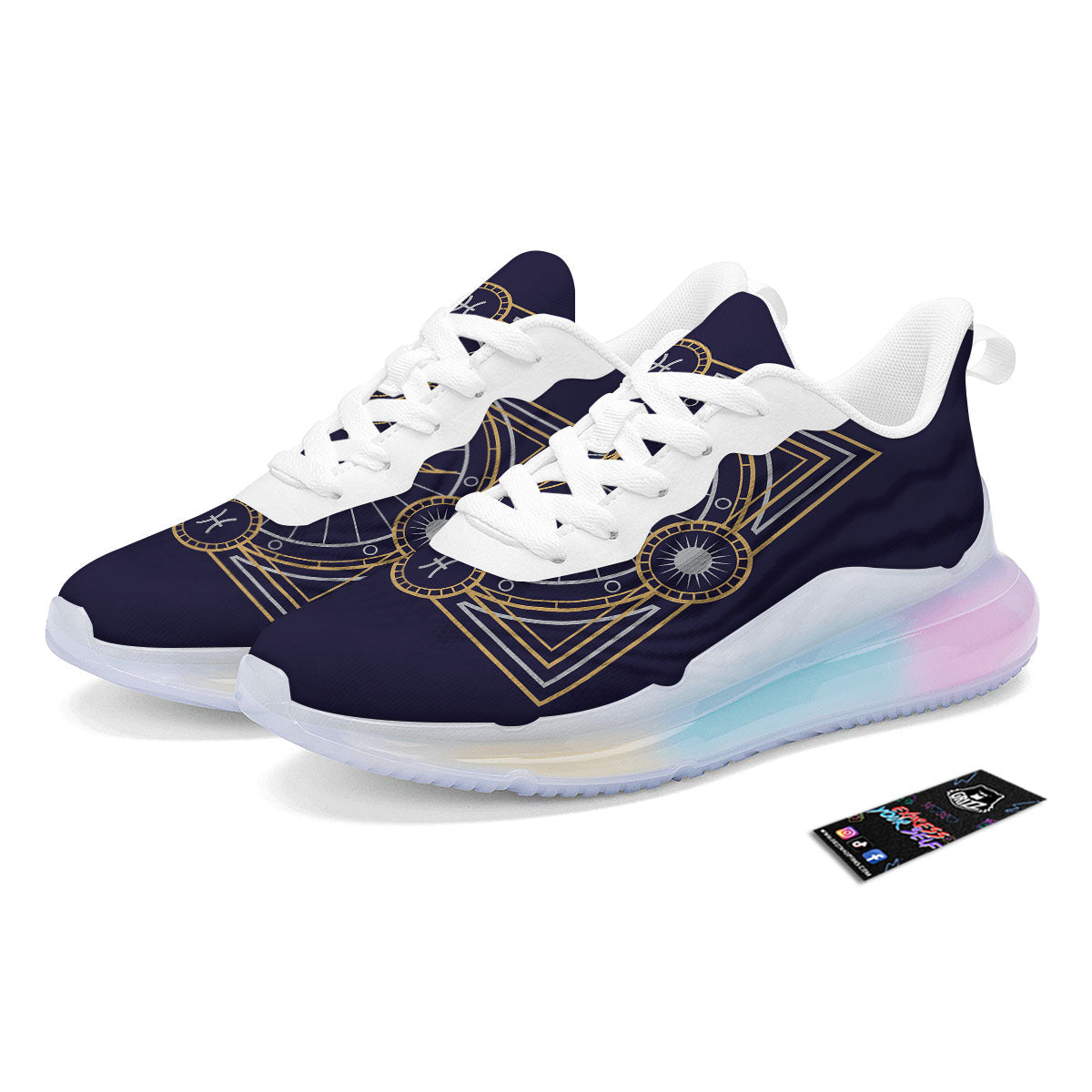 Signs Astrological And Pisces Print Running Sneakers-grizzshop