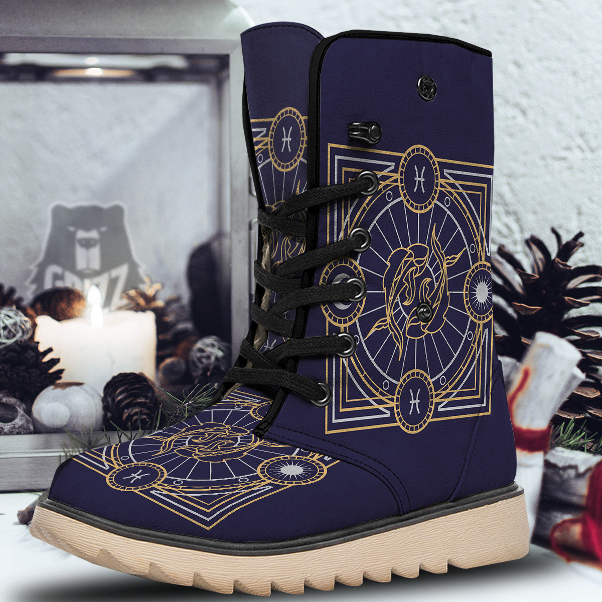 Signs Astrological And Pisces Print Snow Boots-grizzshop