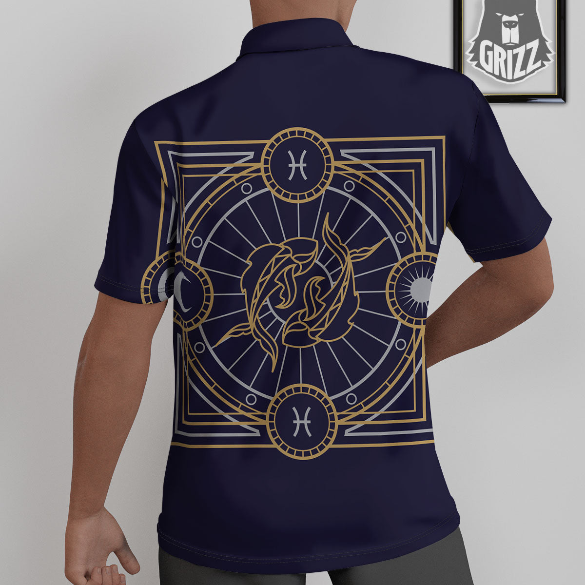 Signs Astrological And Pisces Print Untucked Shirts-grizzshop