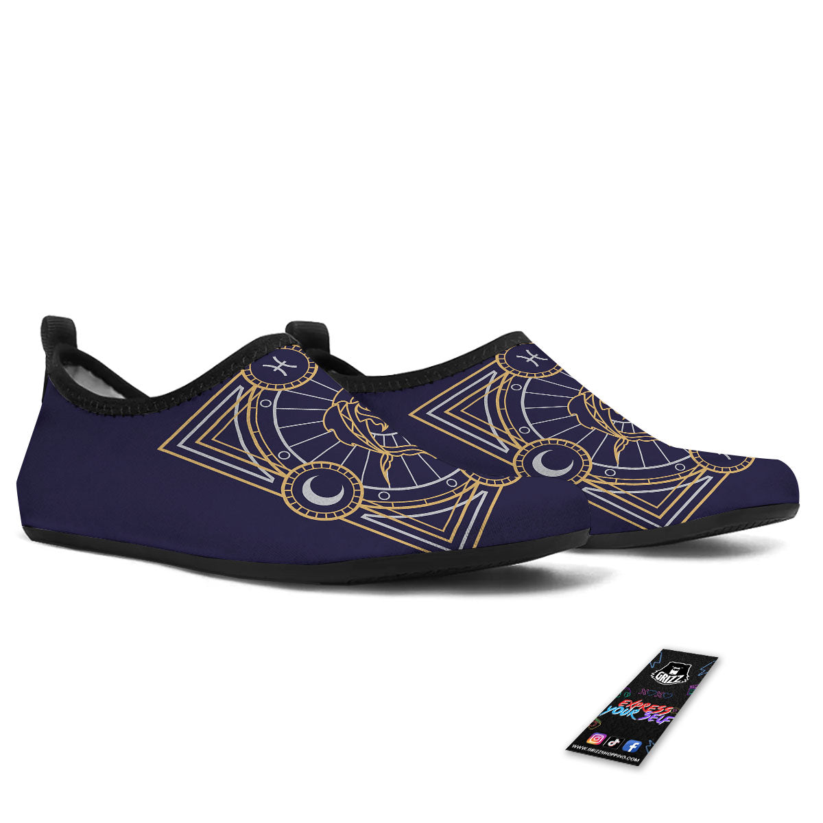 Signs Astrological And Pisces Print Water Shoes-grizzshop