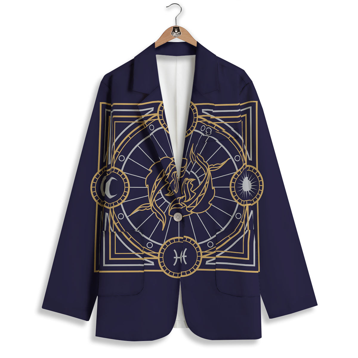 Signs Astrological And Pisces Print Women's Blazer-grizzshop