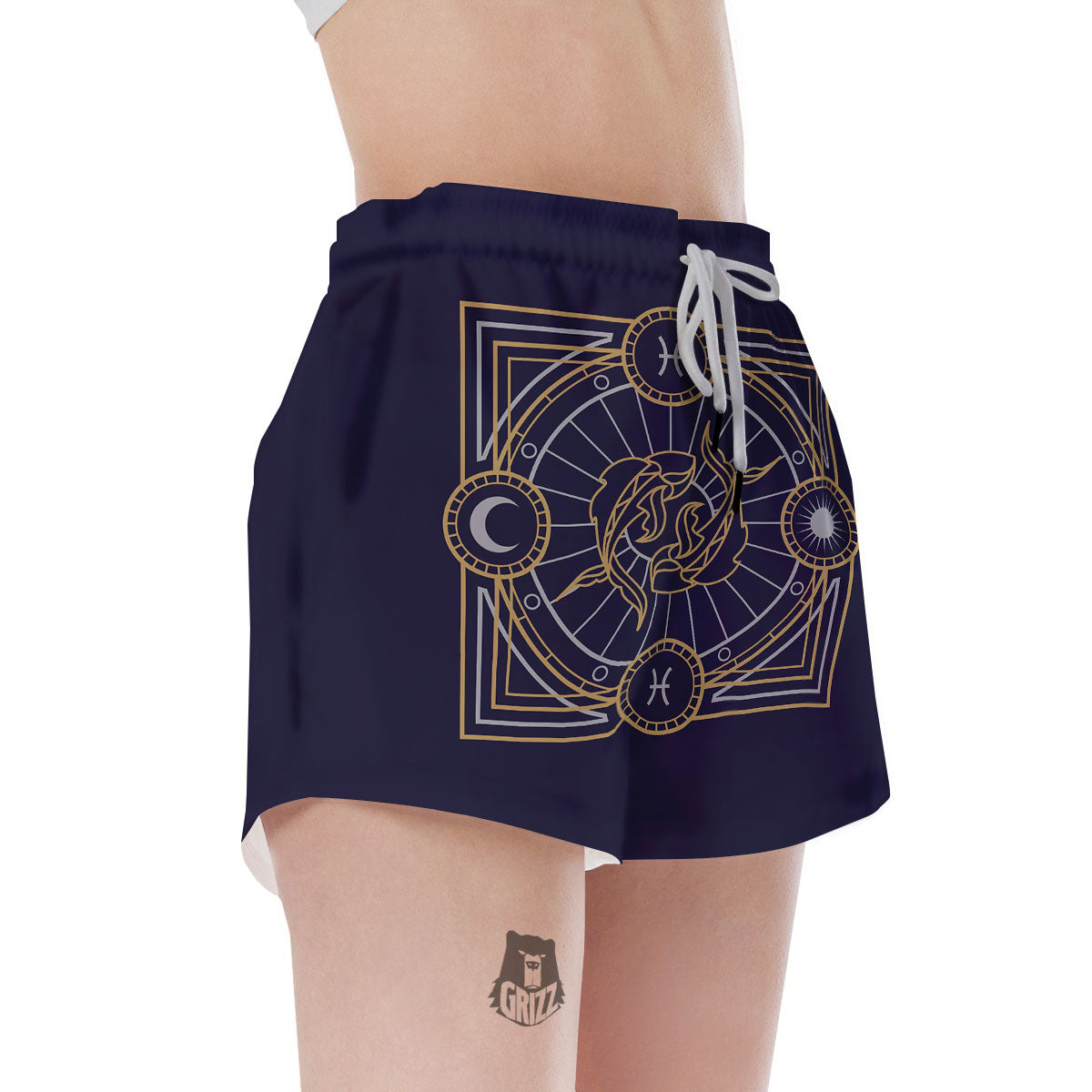 Signs Astrological And Pisces Print Women's Shorts-grizzshop