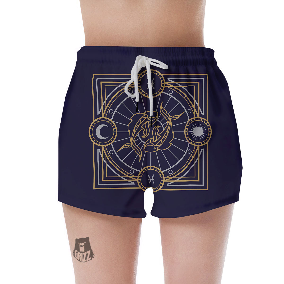 Signs Astrological And Pisces Print Women's Shorts-grizzshop