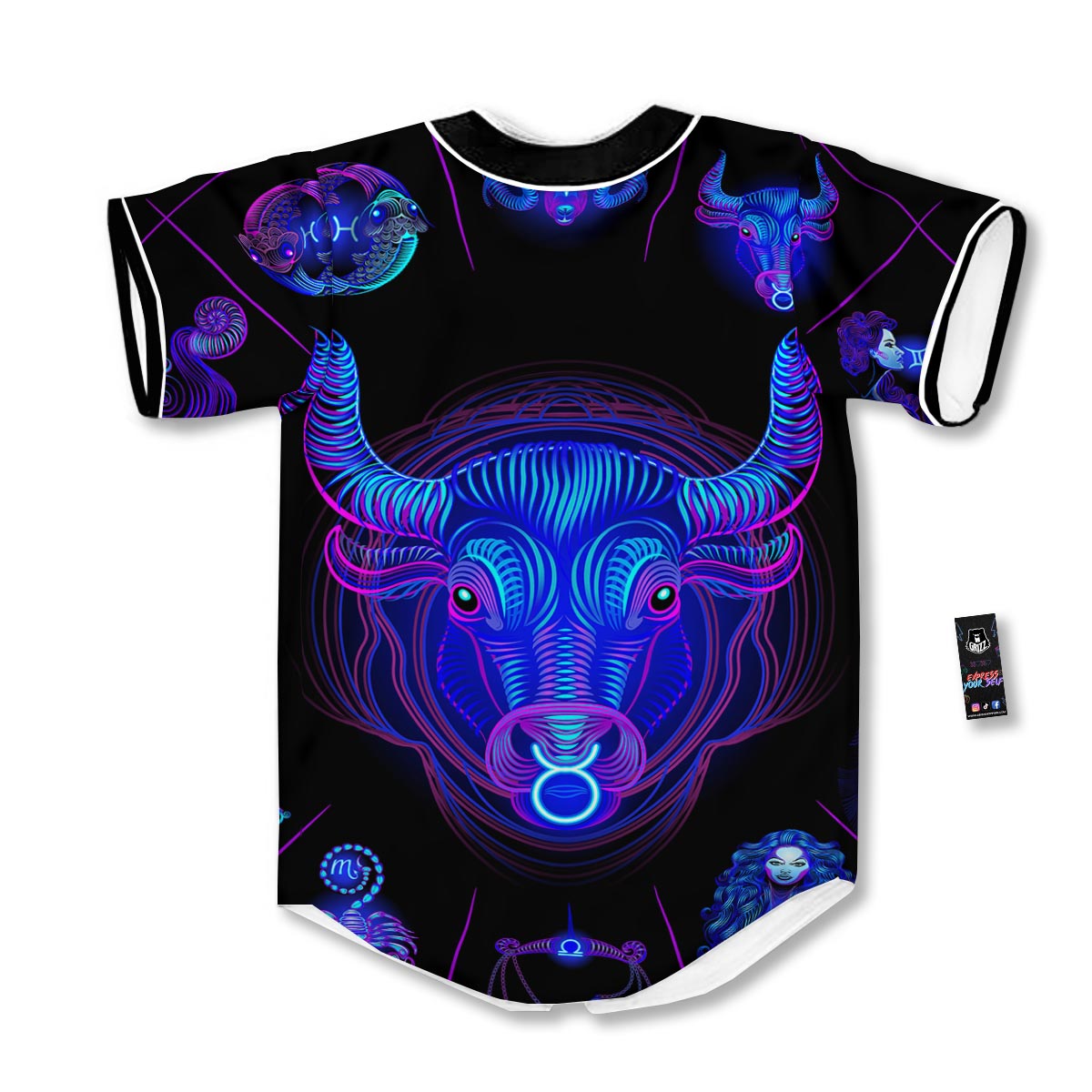 Signs Astrological And Taurus Print Baseball Jersey-grizzshop
